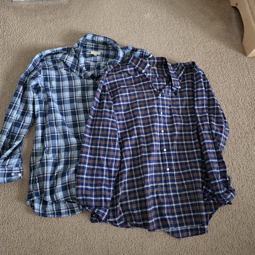 Sonoma Men's Casual Plaid Shirts in Blue and Brown